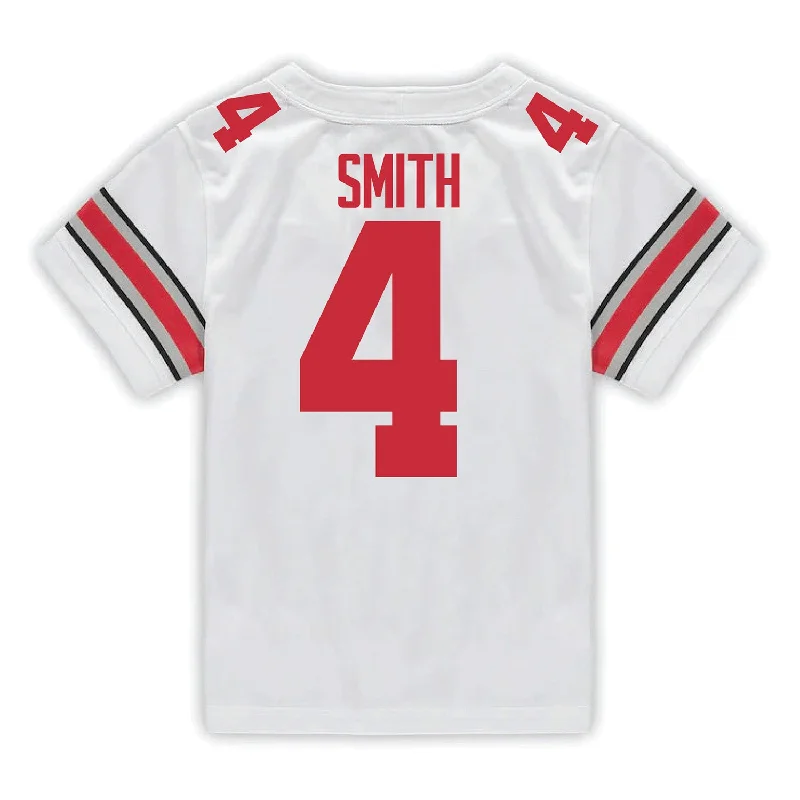 Ohio State Buckeyes Nike #4 Jeremiah Smith Student Athlete White Football Jersey