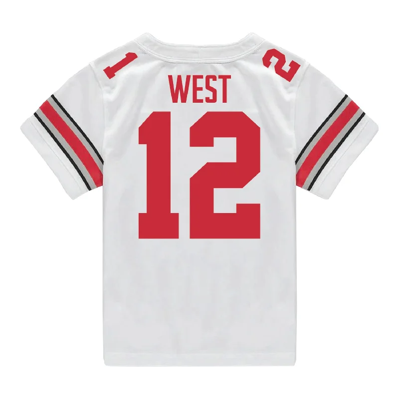 Ohio State Buckeyes Nike #12 Bryce West Student Athlete White Football Jersey