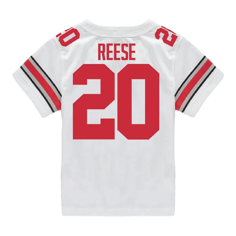 Ohio State Buckeyes Nike #20 Arvell Reese Student Athlete White Football Jersey