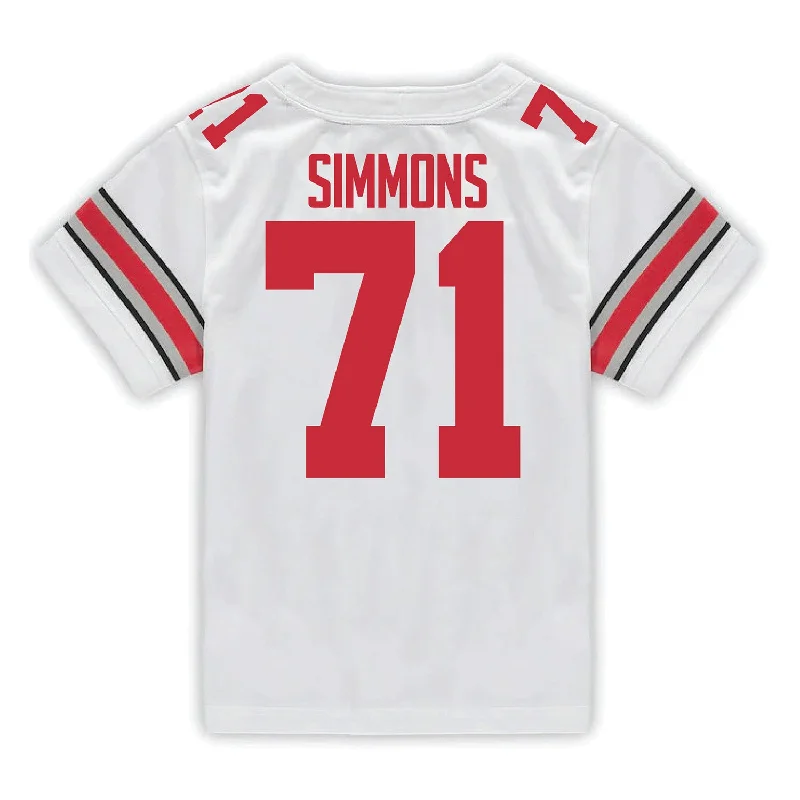 Ohio State Buckeyes Nike #71 Josh Simmons Student Athlete White Football Jersey