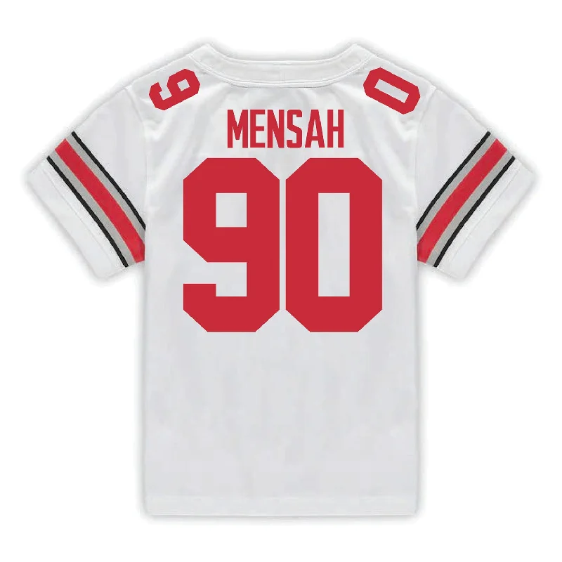 Ohio State Buckeyes Nike #90 Eric Mensah Student Athlete White Football Jersey