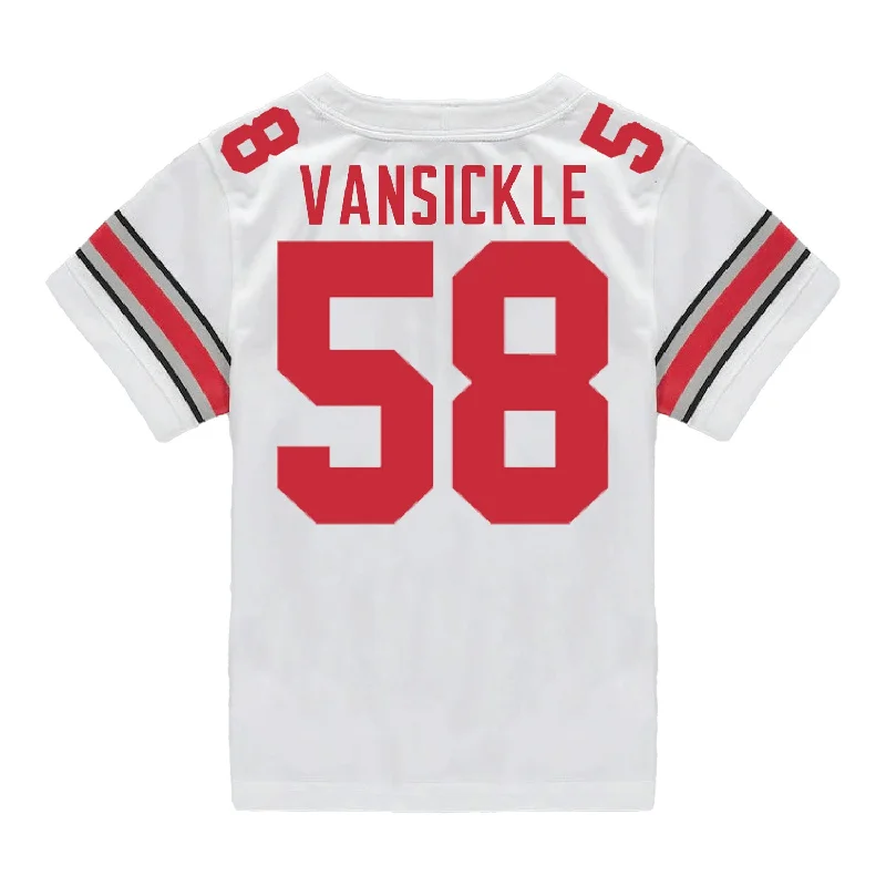 Ohio State Buckeyes Nike #58 Gabe VanSickle Student Athlete White Football Jersey