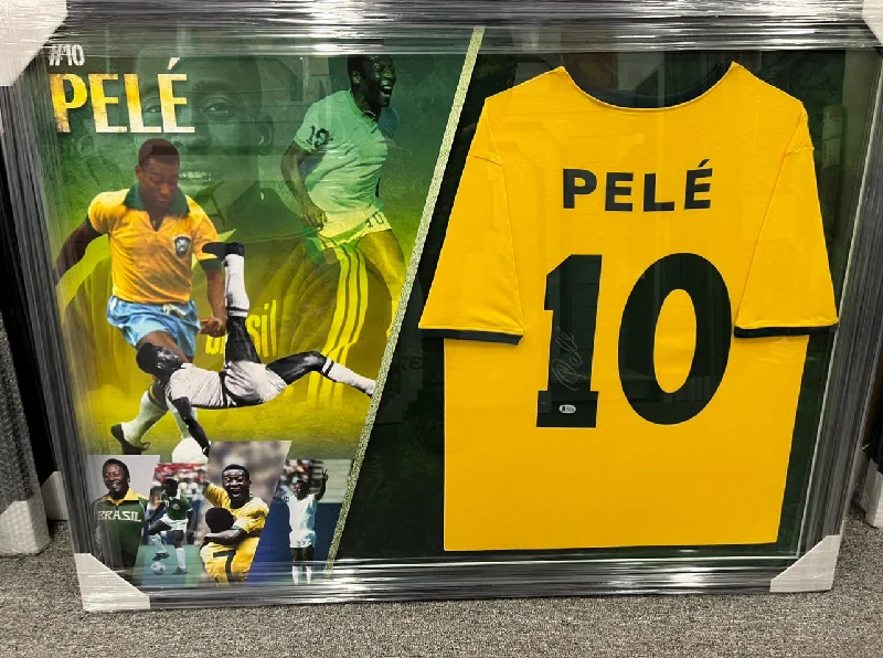 Pele Hand Signed Jersey - Framed