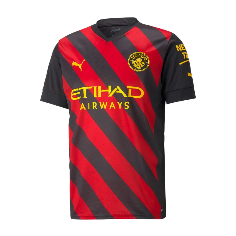 PUMA Men's Manchester City 2022/23 Away Jersey Light Red/Black