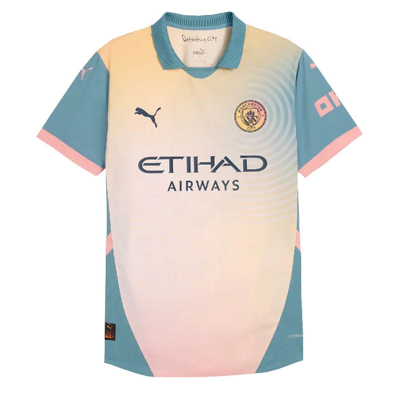 PUMA Men's Manchester City 2024/25 Authentic Fourth Jersey Rose Bay/Bold Blue