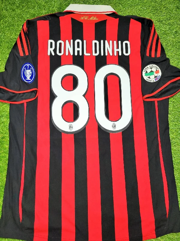 Ronaldinho AC Milan 2009 2010 MALDINI FAREWELL MATCH Soccer Jersey Shirt L SKU# E84210