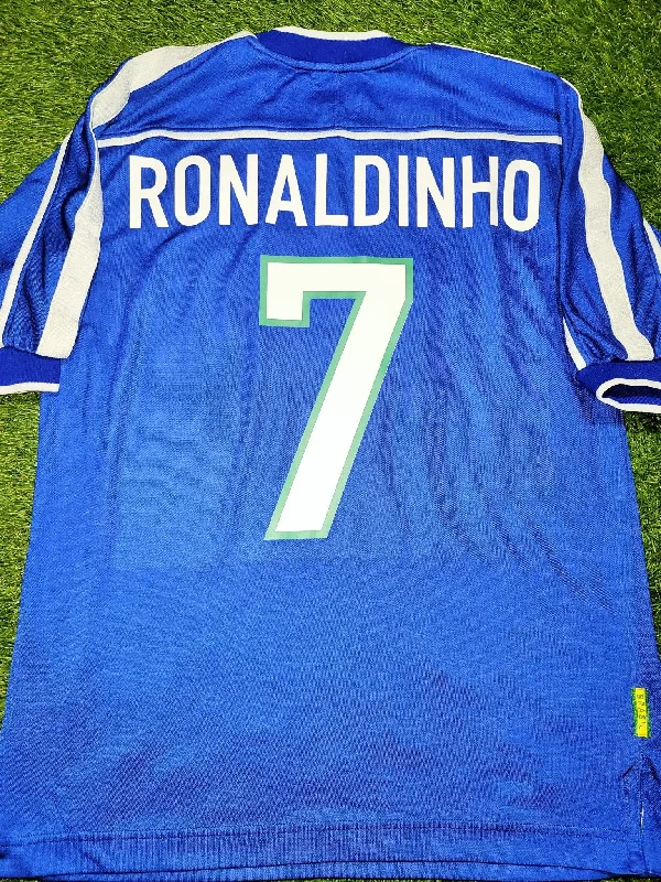 Ronaldinho Brazil 1998 1999 Away Soccer Jersey Shirt L