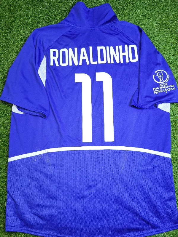 Ronaldinho Brazil 2002 WORLD CUP Away Soccer Jersey Shirt M