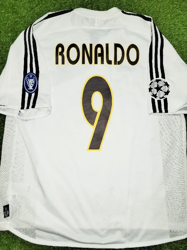 Ronaldo Real Madrid 2003 2004 UEFA Soccer Jersey Shirt L SKU# 021804 ASR001