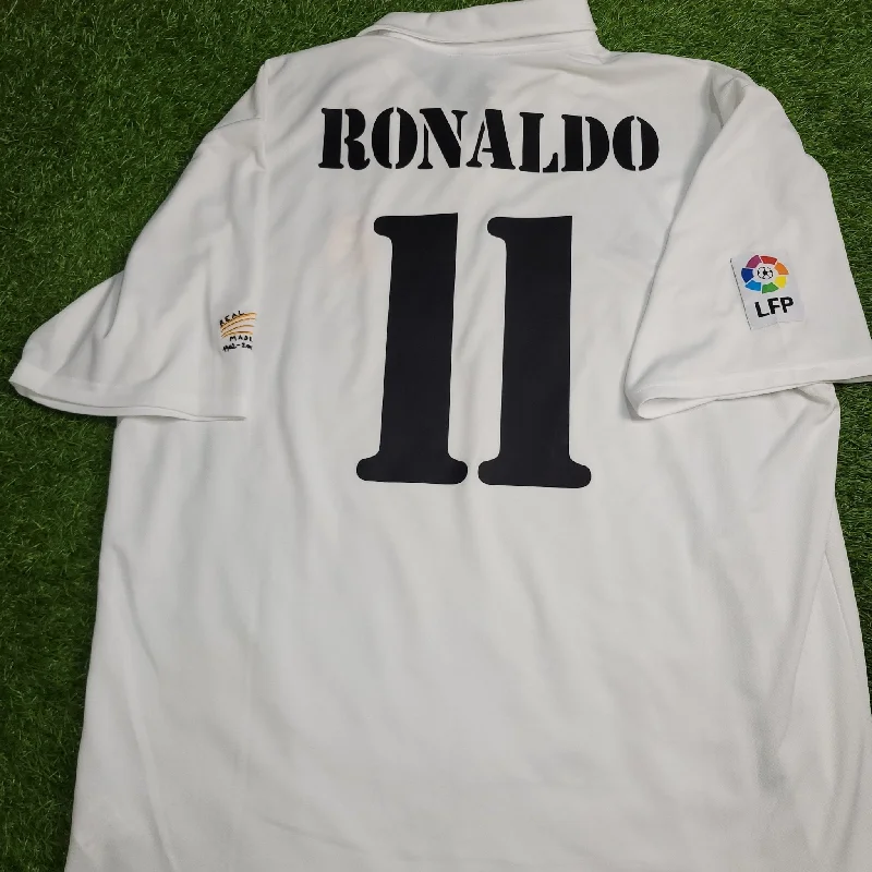 Ronaldo Real Madrid CENTENARY DEBUT SEASON 2002 2003 Home Soccer Jersey Shirt XL SKU# 156653