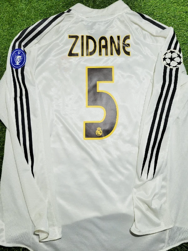 Zidane Real Madrid 2004 2005 UEFA Long Sleeve Soccer Jersey XL SKU# 367680