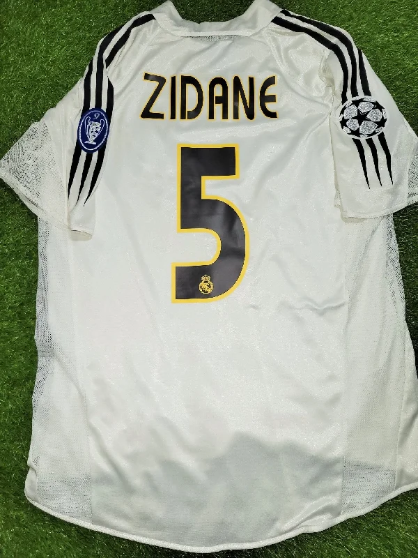 Zidane Real Madrid PLAYER ISSUE UEFA 2004 2005 Soccer Jersey Shirt L SKU# 367843 AJF001